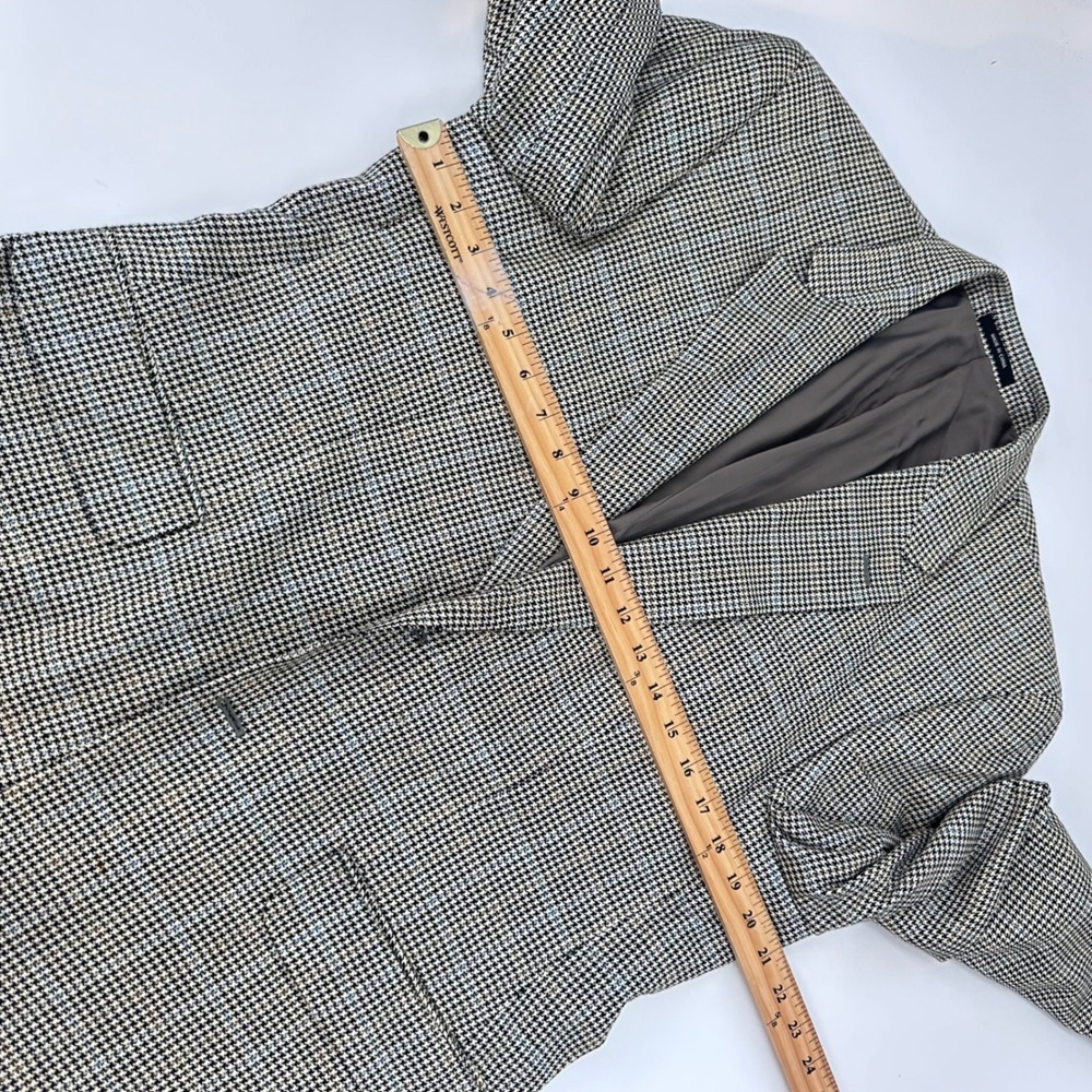 Chaps Houndstooth Blazer Silk Sport Coat Two Button Jacket 40R - Picture 9 of 11